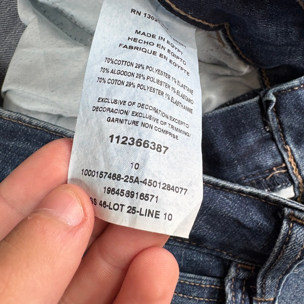 Lee Womens Size 10 Dark Wash Stretch Capri Jeans Straight Leg Side Slit - Picture 3 of 7